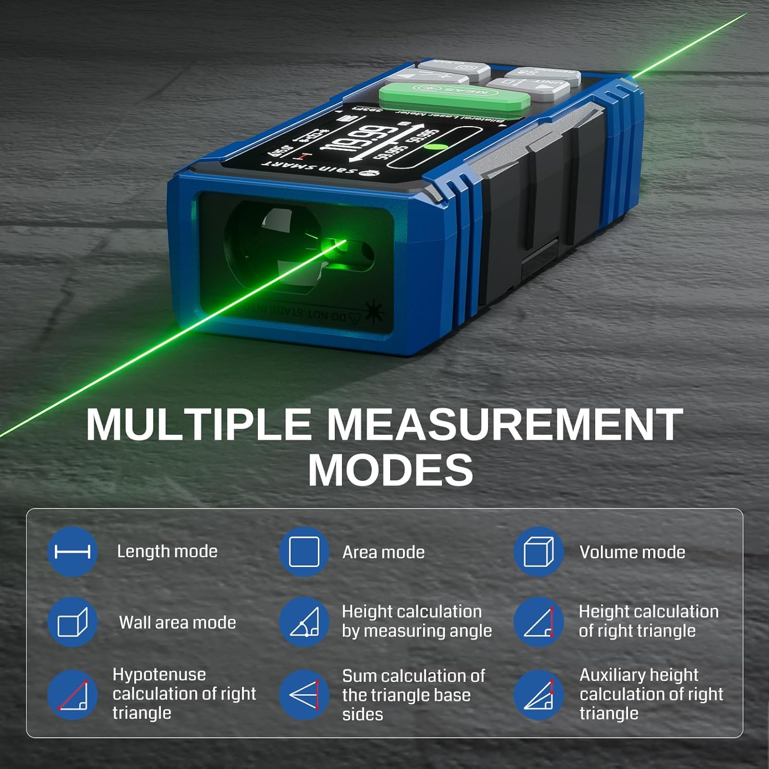 Thumbnail 2 de SainSmart doppio misuratore laser ricaricabile fino a 120 m con LCD retroilluminato