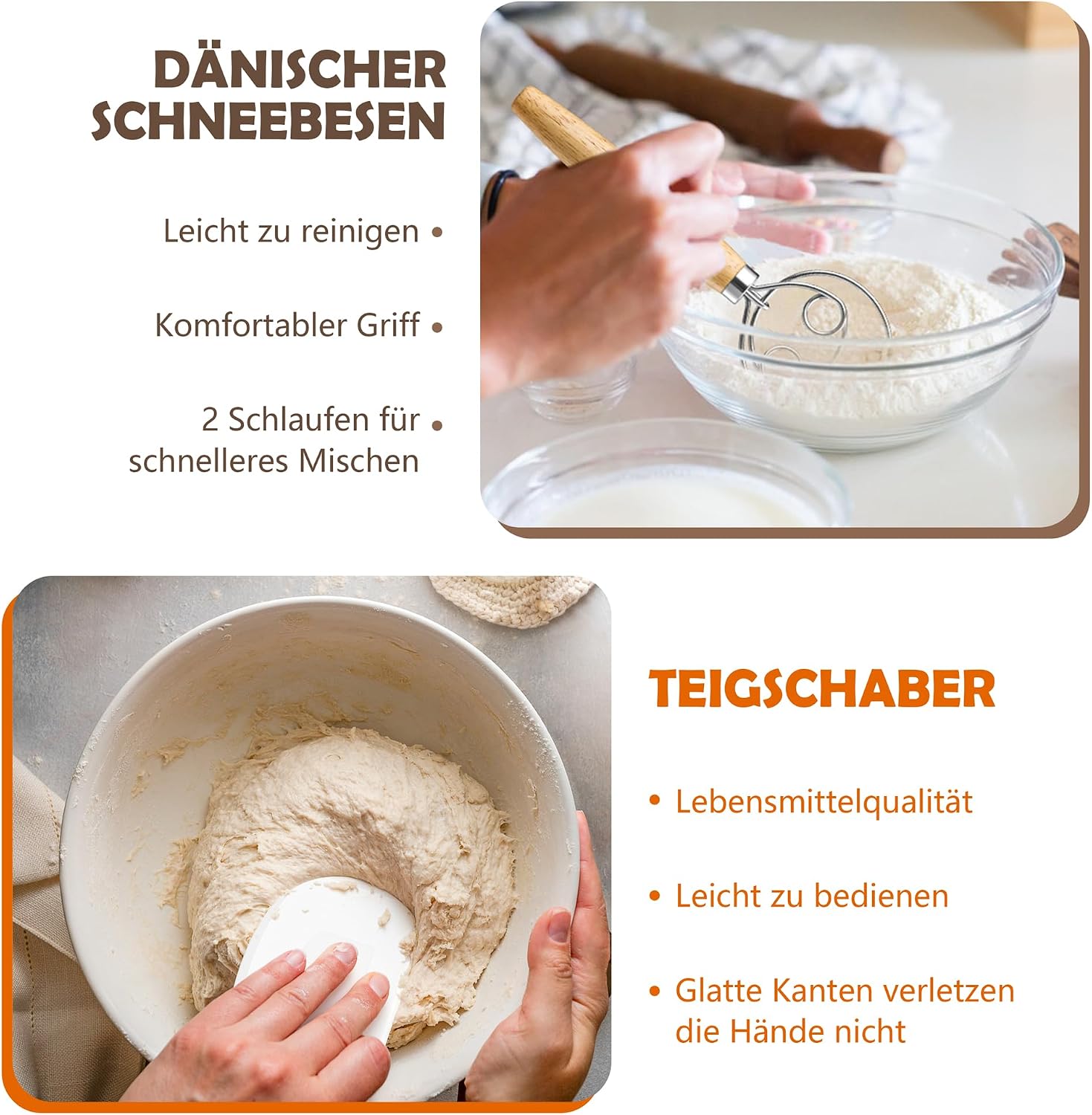 Detalle 2 de HaWare Gärkörbchen 23 cm rund Brotset mit Zubehör 🍞