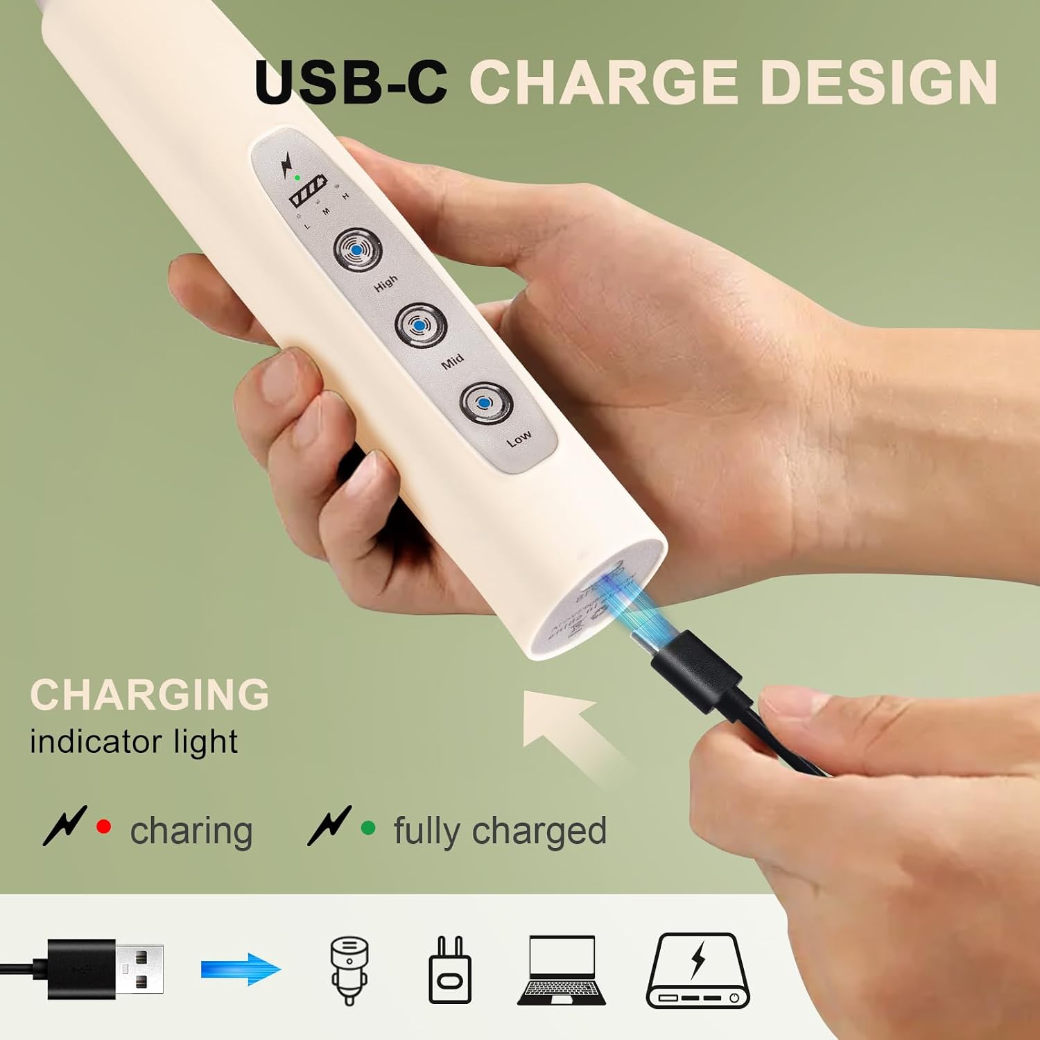 Thumbnail 1 de YUSWKO Handheld Milk Frother Wand with 3 Attachments and USB Charging