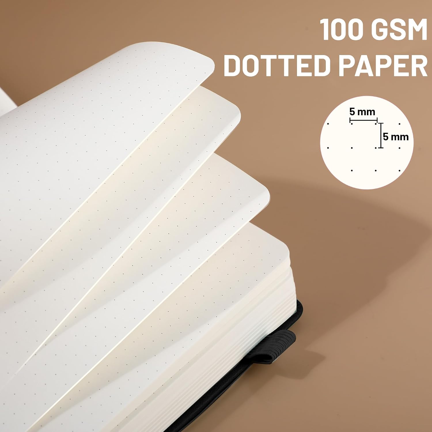 Detalle de CAGIE Dot Grid Notebook, 320 Pages