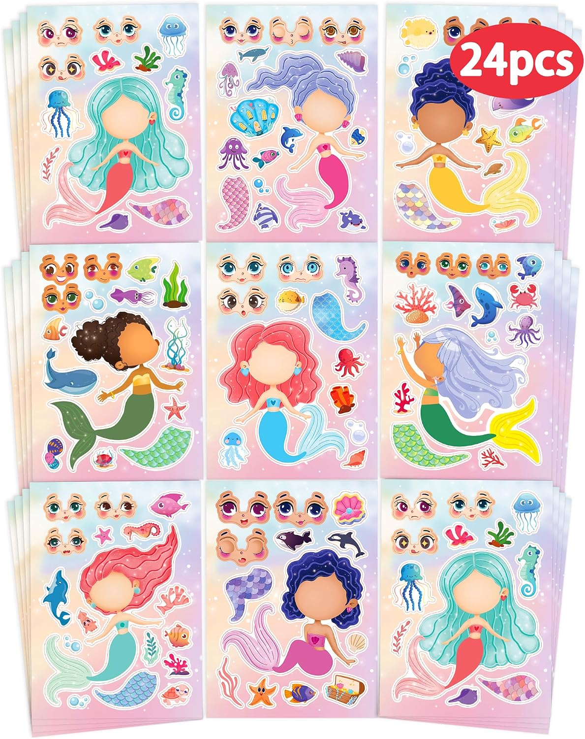 Make Your Own Mermaid Sticker Sheets