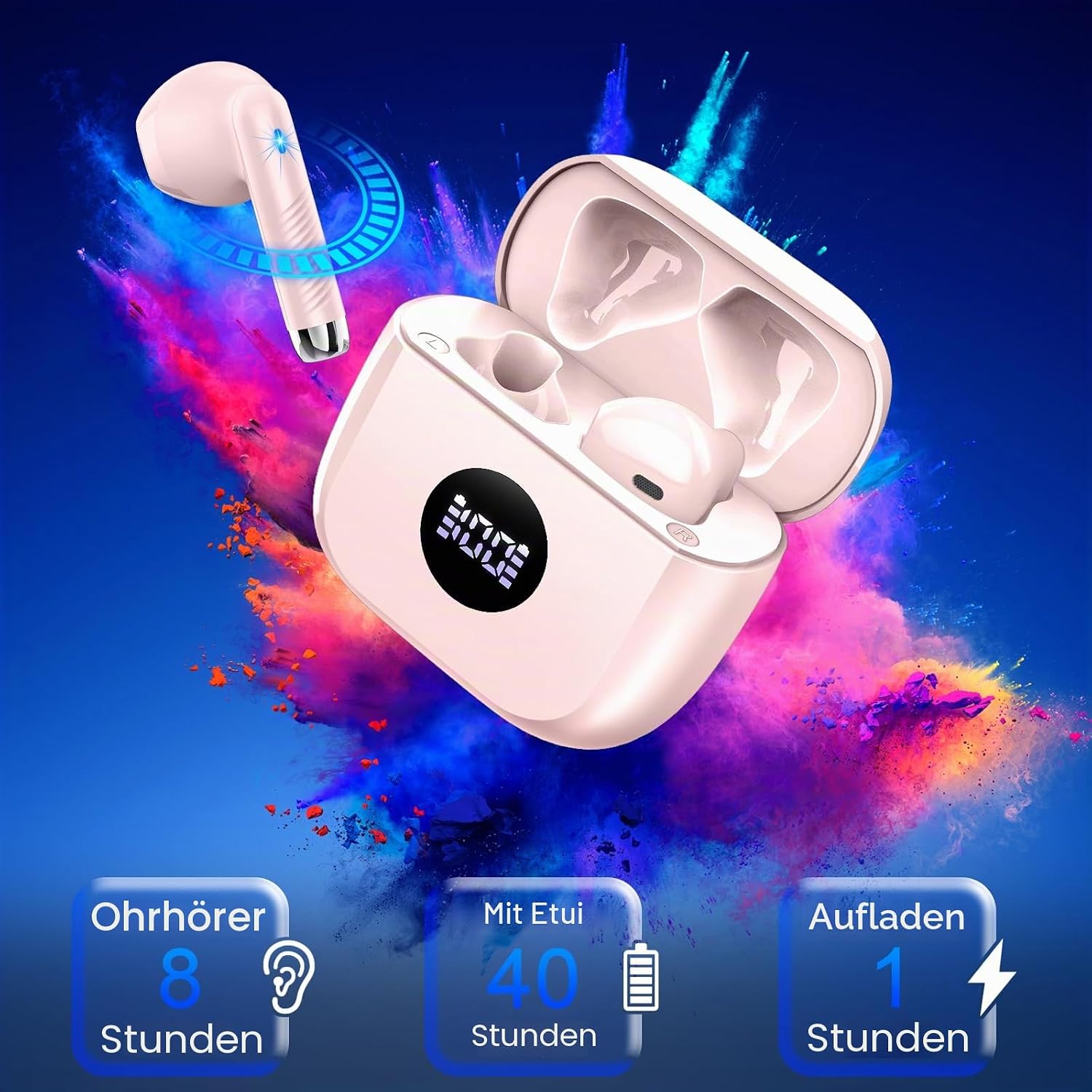 Detalle de Bluetooth Kopfhörer mit tiefem Bass – 4 ENC Noise Cancelling, 40 Std. Laufzeit, IP7, Bluetooth 5.4