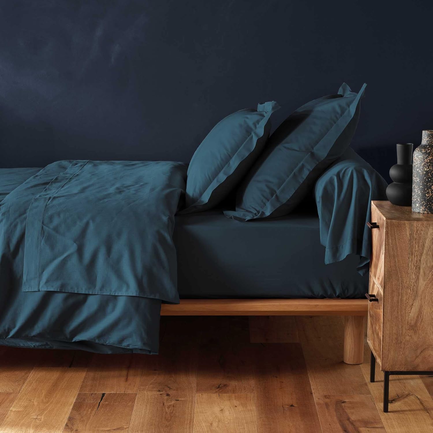 Thumbnail 2 de Douceur d'intérieur Drap Housse Lina Bleu 140 x 190 cm – 100% Coton