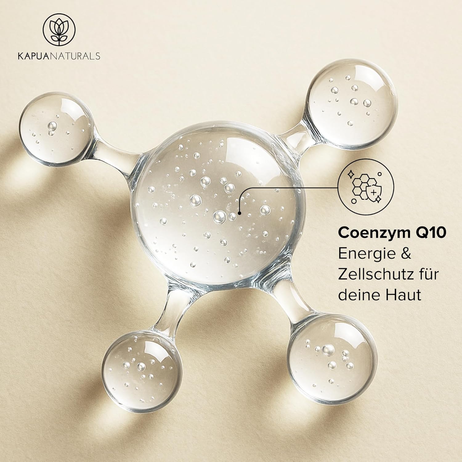 Detalle de Kapua Naturals Bio Hyaluron Gesichtscreme 100 ml mit Q10 – Anti-Aging mit natürlichem UV-Schutz