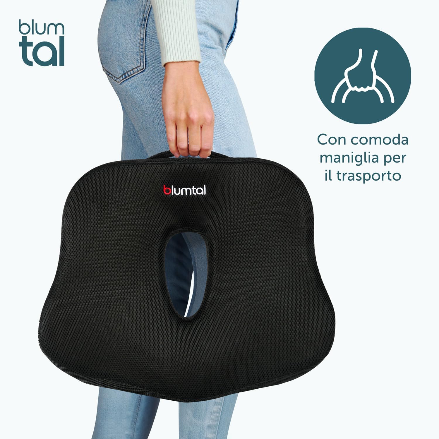Detalle de Blumtal Cuscino Sedia Ufficio – Ciambella per Sedile con Buco, Anello Imbottito