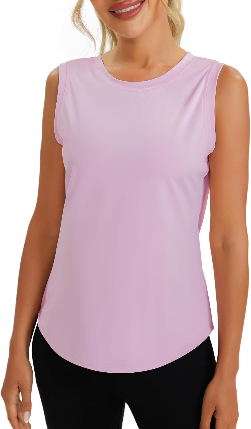 Detalle de Dawnrole Workout Tank Top for Women – breathable, curve-friendly sleeveless gym top
