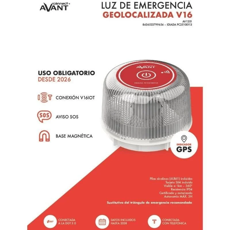 Thumbnail 1 de Avant Baliza V16 AV1201 Geolocalizada Amarilla