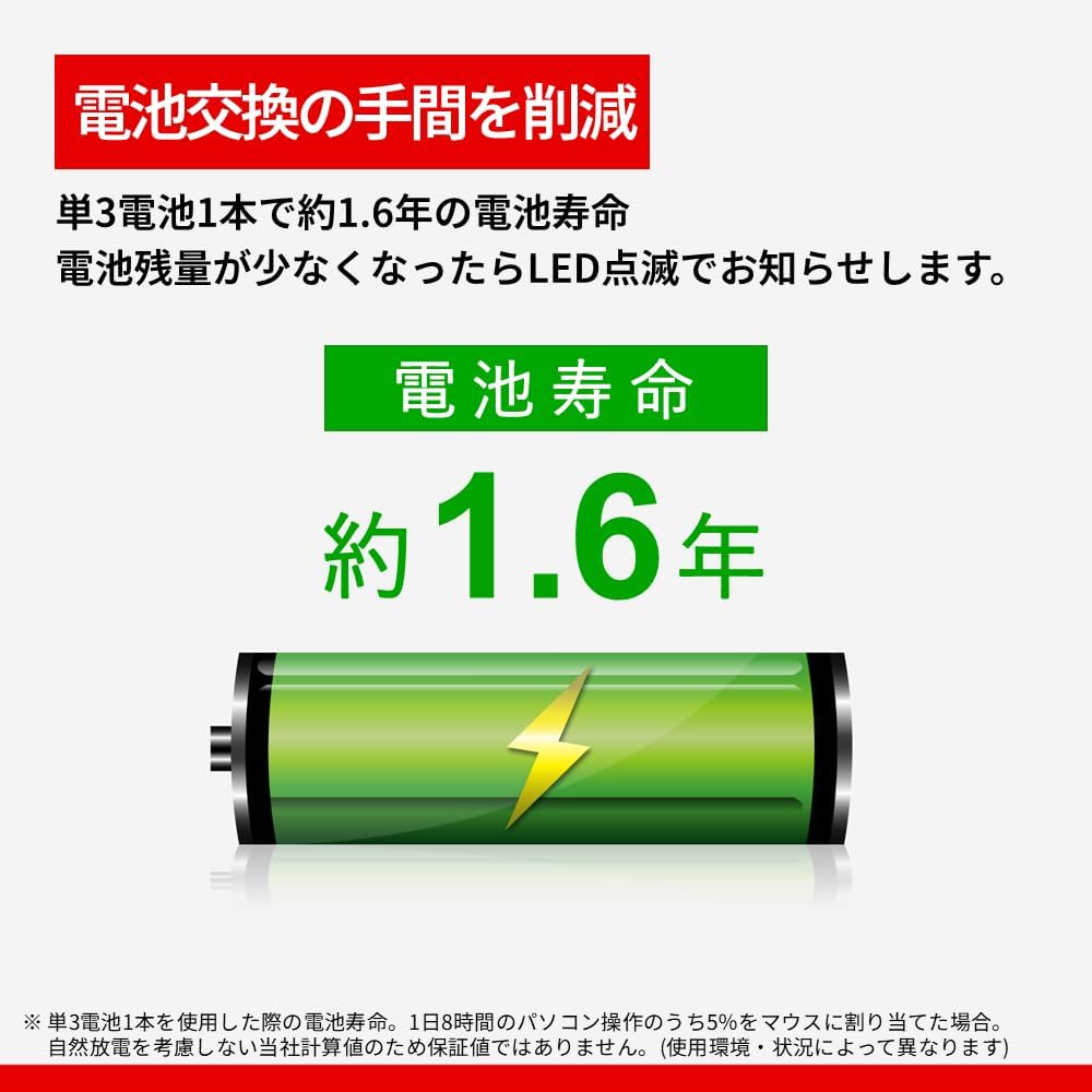 Thumbnail 6 de バッファロー BSMBB115BK Bluetooth 5.1静音マウス 3ボタン・BlueLED・左右対称