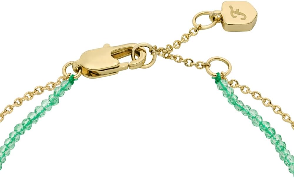 Thumbnail 2 de Fossil Damenarmband mit halbedlen Perlen und Karabinerverschluss – Gold, 16,5 cm + 3 cm