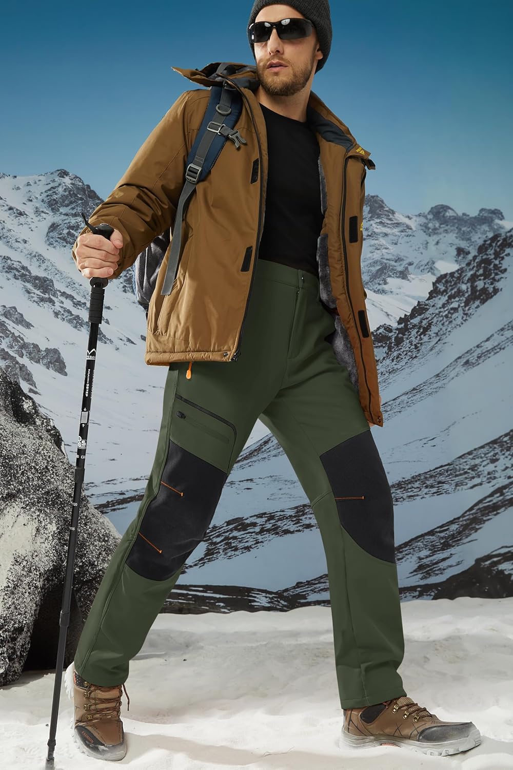 Detalle 2 de TACVASEN outdoor winter trousers, fleece softshell