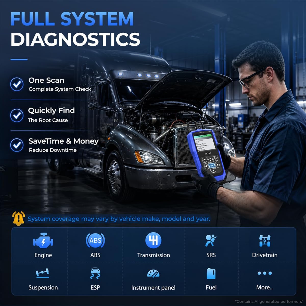 Detalle de NEXAS NL102 Heavy Duty Truck Scanner 2-in-1