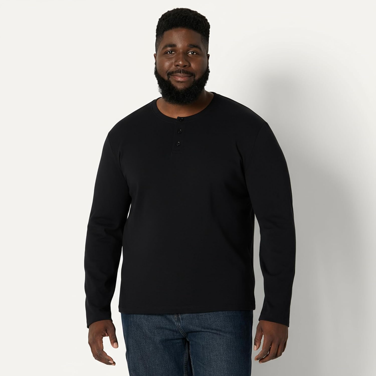 Thumbnail 5 de Herren Langärmeliges Henley-Shirt von Amazon Essentials (Relaxed Fit) aus schwerem Baumwolljersey