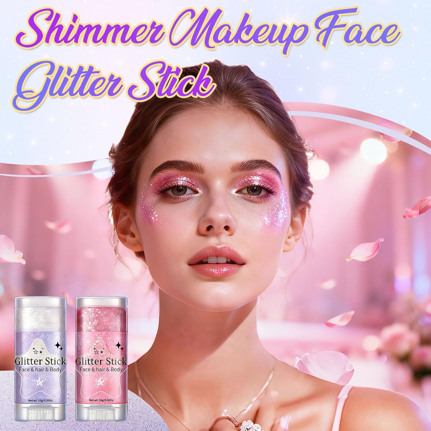 Thumbnail 4 de AROIC Body Glitter Sticks, 6-Pack Twist-Up Face, Body, and Hair Glitter