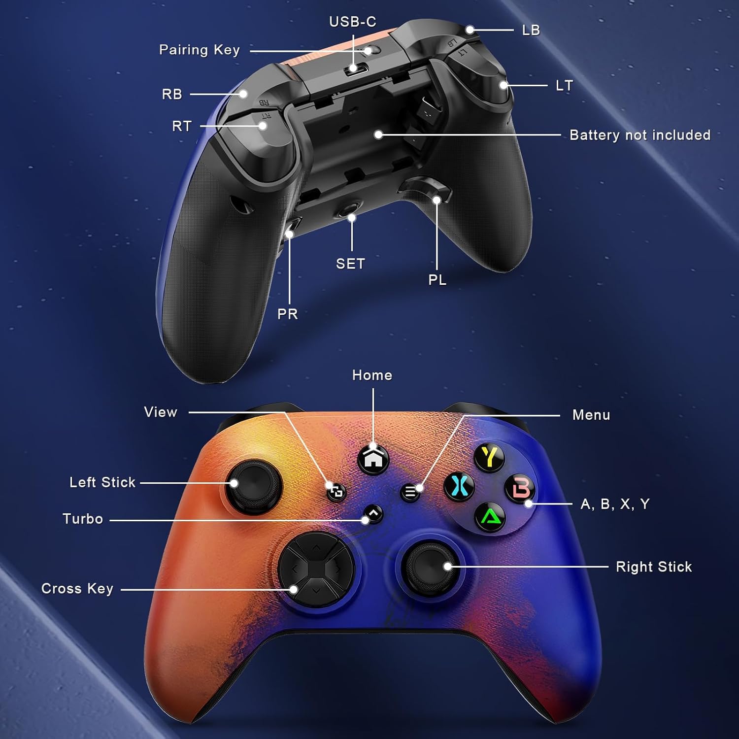 Thumbnail 6 de Dinosoo Wireless Controller with Macro Function & 4 Vibration Motors for Xbox Series X|S, Xbox One, and Windows PC