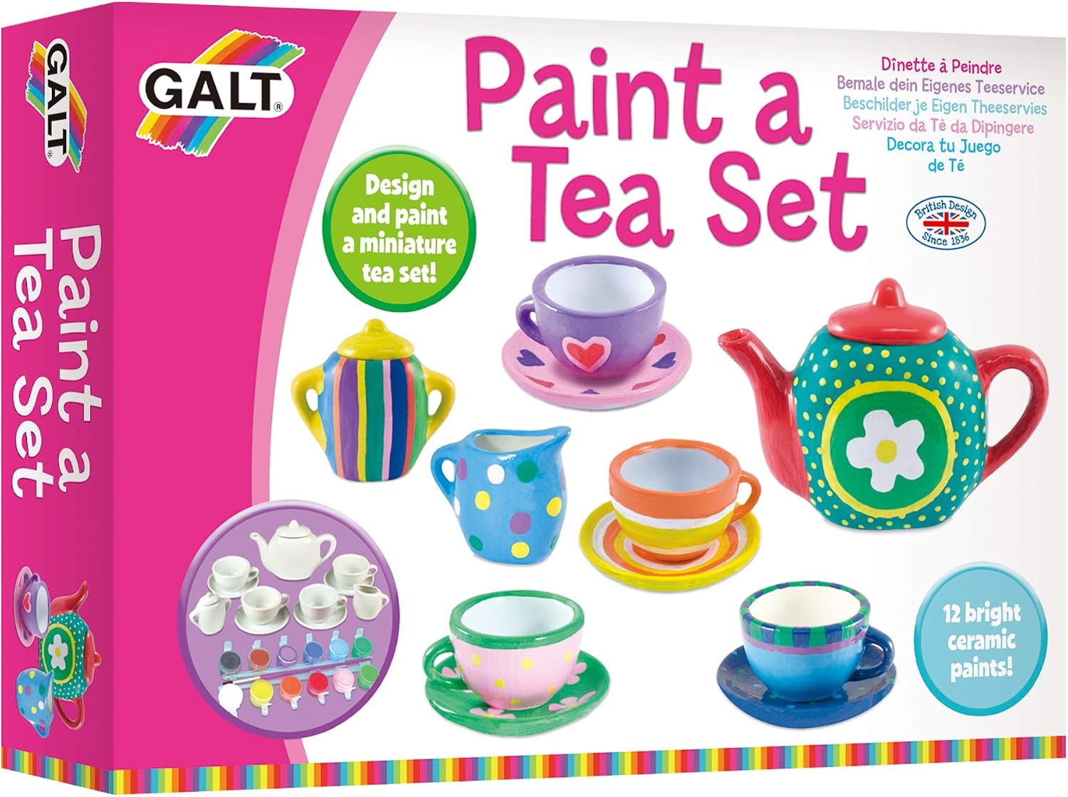 Detalle de Galt Paint a Tea Set – 11 Piece Mini Tea Party Set (Ages 5+)