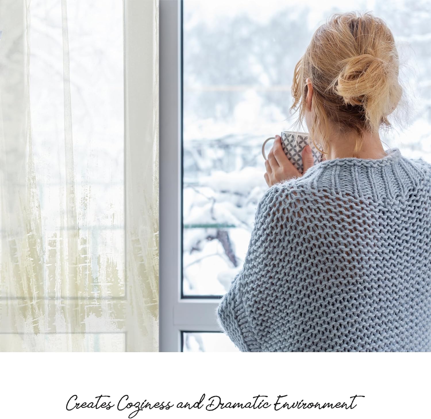 Thumbnail 3 de Rideaux voilage Deconovo (lot de 2) pour fenêtre 140 x 240 cm, beige