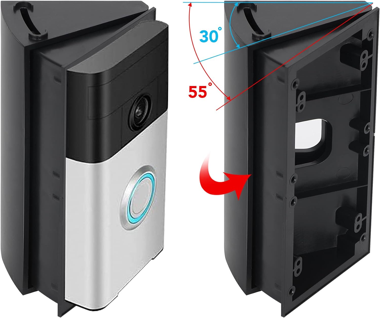 Thumbnail 1 de YUWING Adjustable Angle Mount for Video Doorbell 2/3/3 Plus/4 – Replacement Wedge Kit