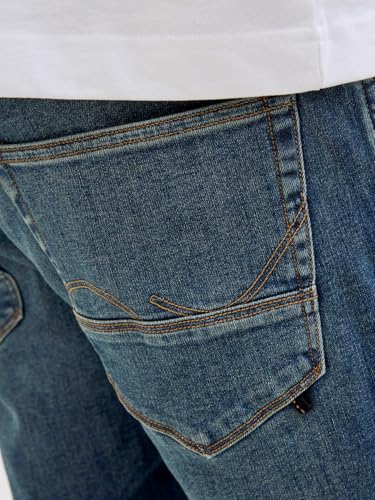 Detalle de JACK & JONES Pantalones cortos para hombre – Denim azul, ajuste regular