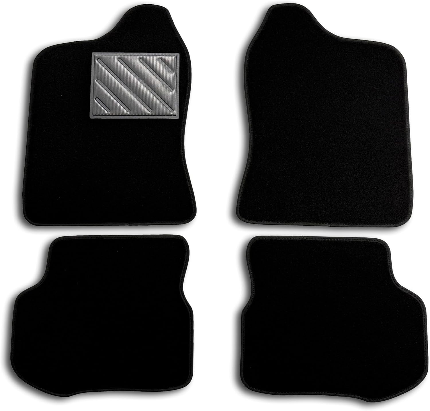 Detalle de Tappetini su misura in gomma rinforzata per Suzuki Jimny I (1998-2018) con battitacco integrato
