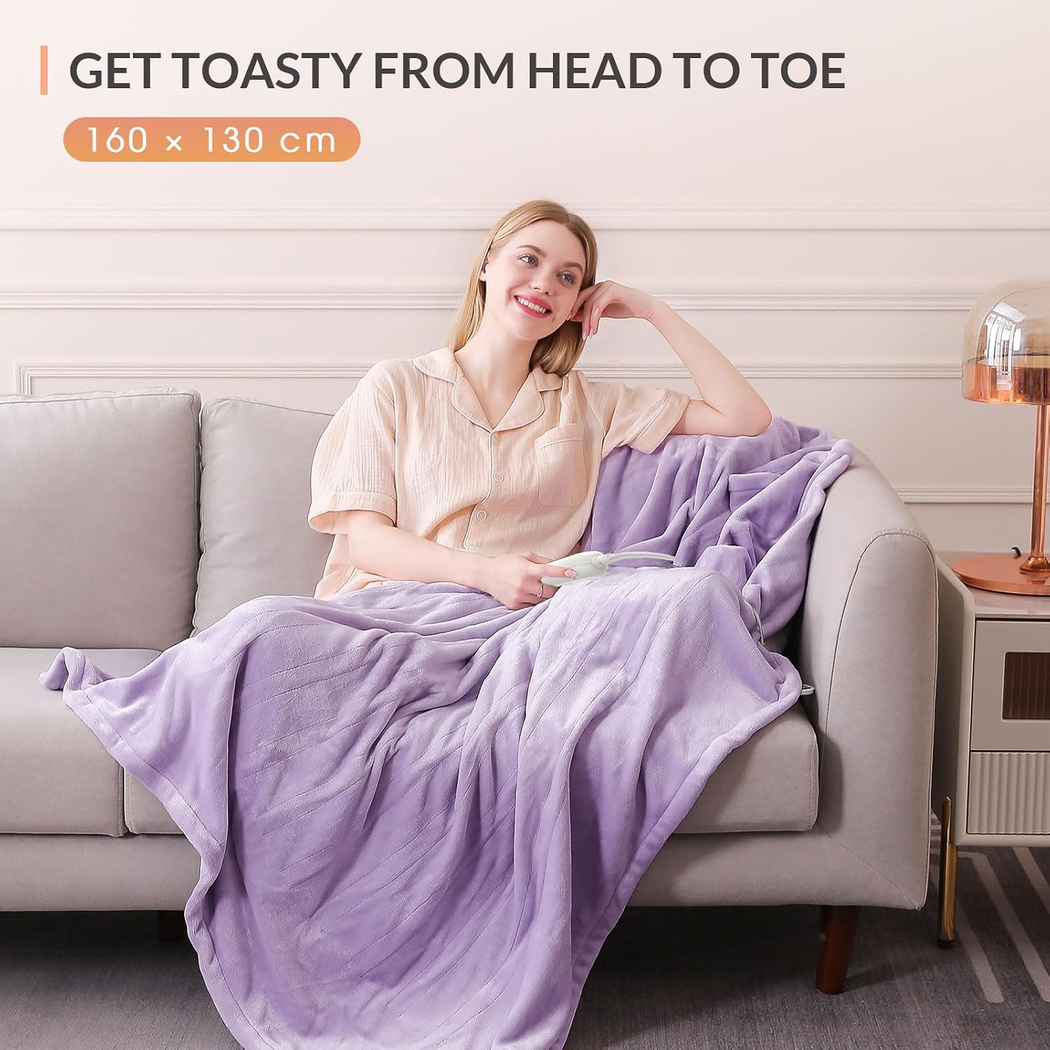 Thumbnail 2 de HOMLYNS LuxeHeat Heated Blanket 160x130 cm