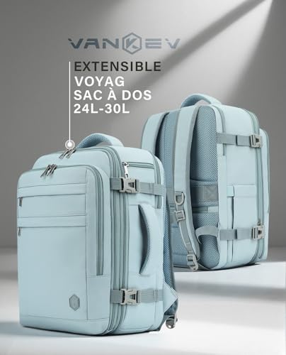 Thumbnail 7 de VANKEV Sac à Dos Voyage Cabine Extensible – 24 à 30 L, TSA & 3 compartiments