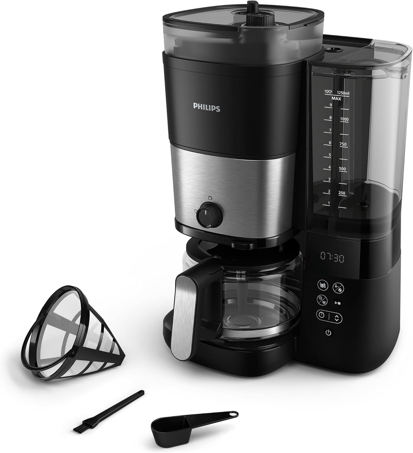 Thumbnail 6 de Philips Filterkaffeemaschine HD5416/60 – 1,25 l Fassungsvermögen, Aroma-Twister, Boil & Brew, schwarz/silbern
