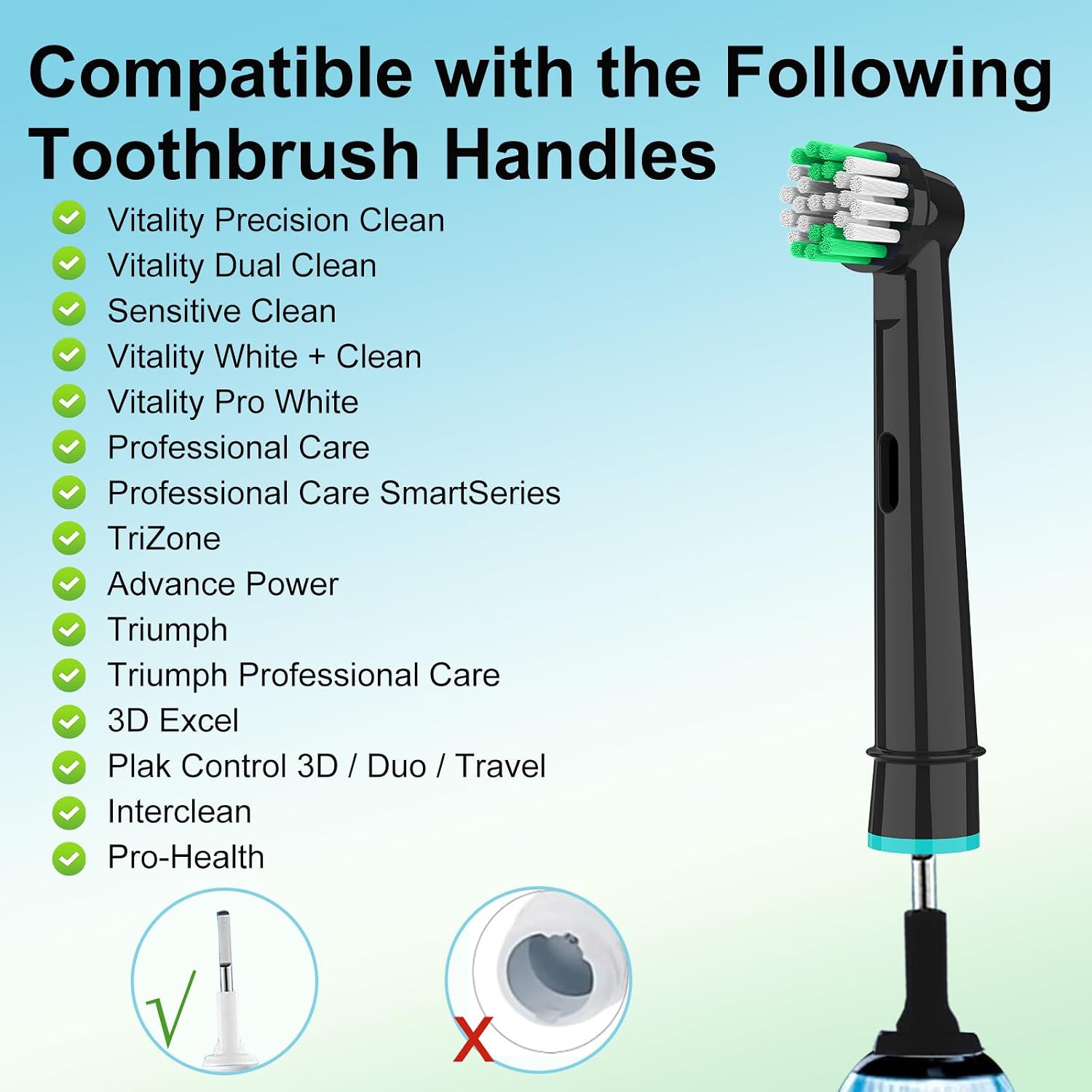 Thumbnail 2 de 20 Pack Toothbrush Heads for Oral-B Braun Vitality Pro Smart Genius Series — Gentle Cleaning for Gums