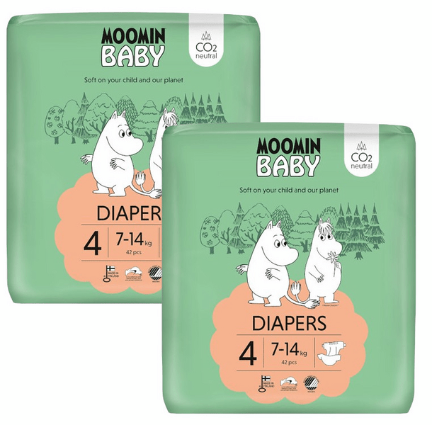 Detalle de Moomin Baby Pañales Talla 4 (7-14 Kg) 🍼 84 uds
