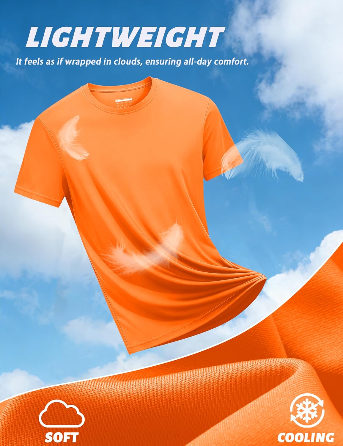 Detalle de KEFITEVD UV Shirt Herren Sportshirt Kurzarm – schnelltrocknend und atmungsaktiv mit UPF 50+