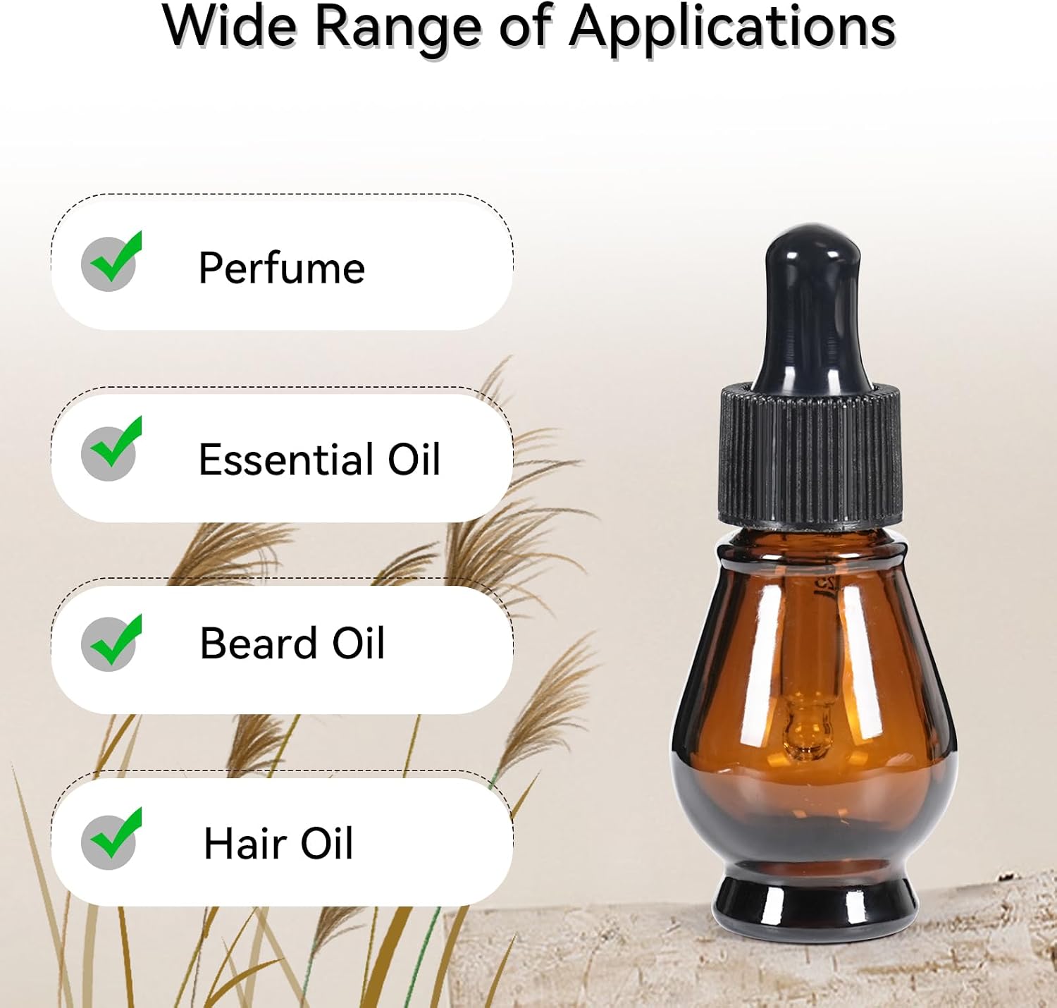 Thumbnail 4 de Nadisean 10ml Pear Shaped Amber Glass Dropper Bottles (10 Pack) with Accessories