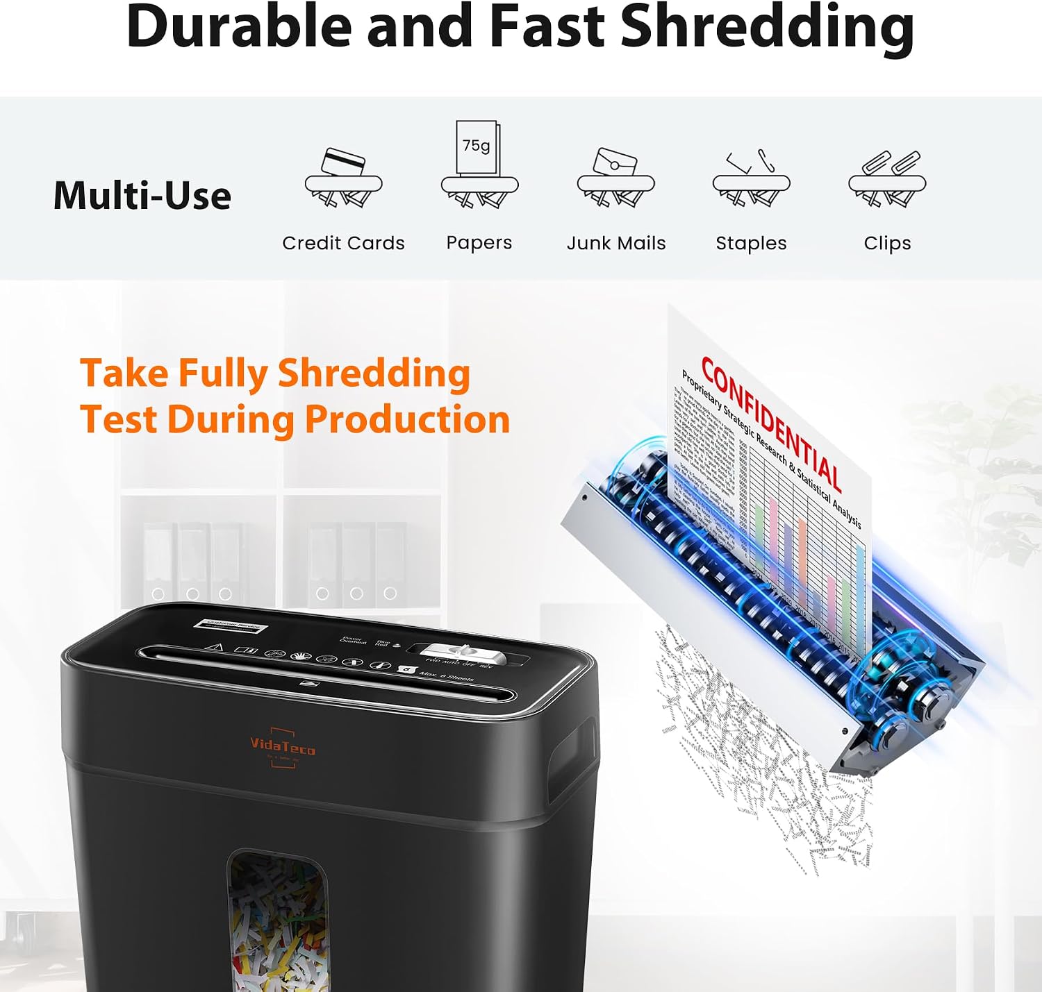 Detalle 2 de VidaTeco Cross-Cut Shredder 11.5L