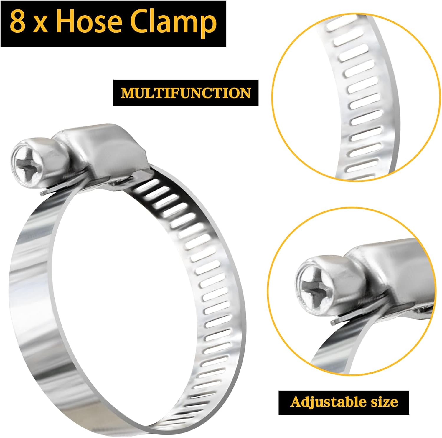 Thumbnail 2 de Rhsemi 4x Schlauchverbinder Set 32 auf 38 mm mit 8 Schlauchschellen (Pool- & Garten-Schlauchadapter) in Weiß