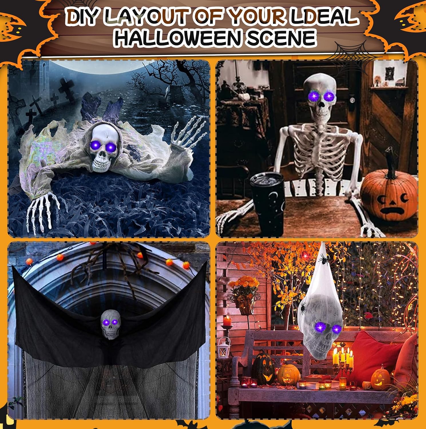 Thumbnail 2 de LCHUANG Halloween Glowing Eyes Lights, Purple