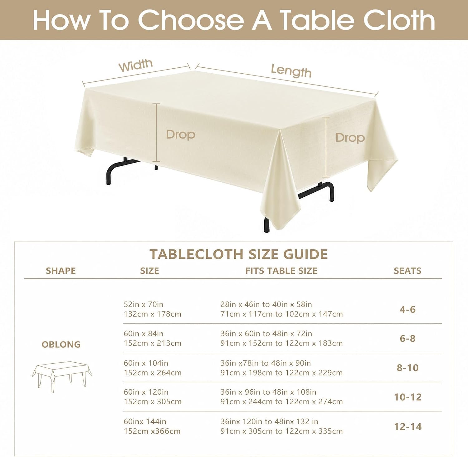 Thumbnail 5 de Veblandy Rectangle Tablecloth 60x104 inch 🍽