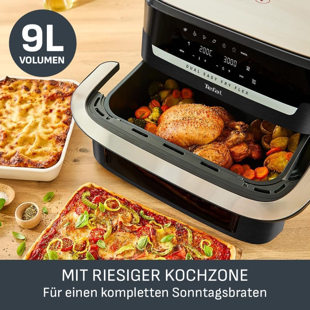 Detalle 2 de Tefal Dual Easy Fry Flex Heißluftfritteuse 9L