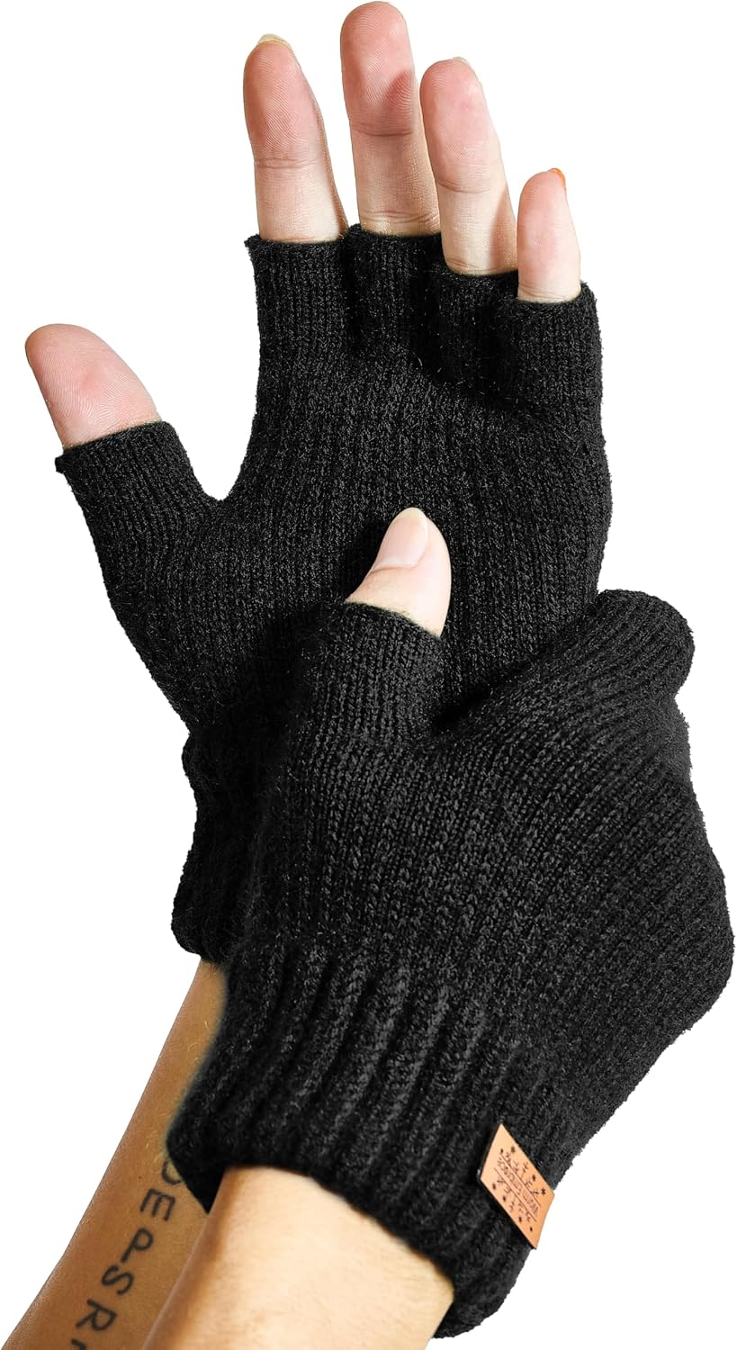 Detalle de JYUYNY Guantes sin Dedos con forro polar