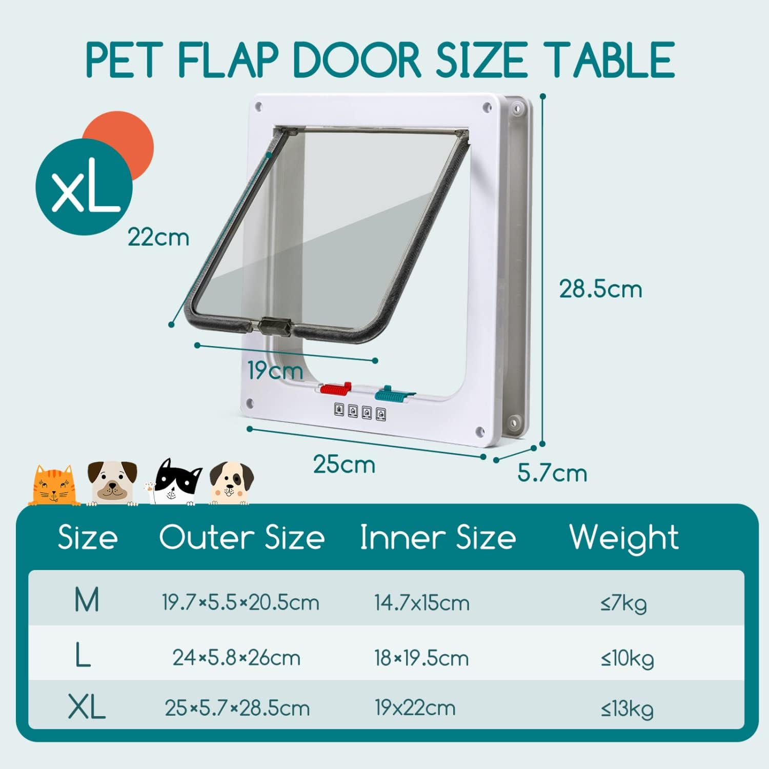 Detalle de Nobleza Gattaiola per gatti e cani con porta a 4 vie e magnete, bianca XL