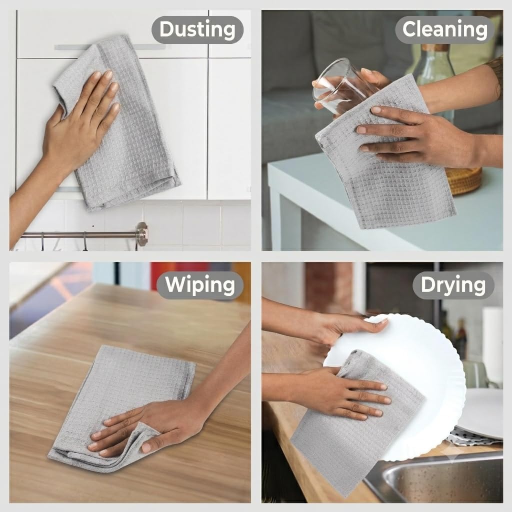 Detalle 2 de Urban Villa Waffle Kitchen Towels (Set of 6) – oversized 18x28 inches, 100% Cotton