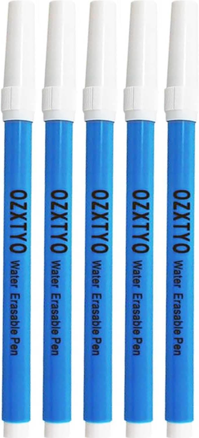 Detalle de OZXTYO Washable Fabric Marking Pens, 5-Pack Blue Fine-Point Set
