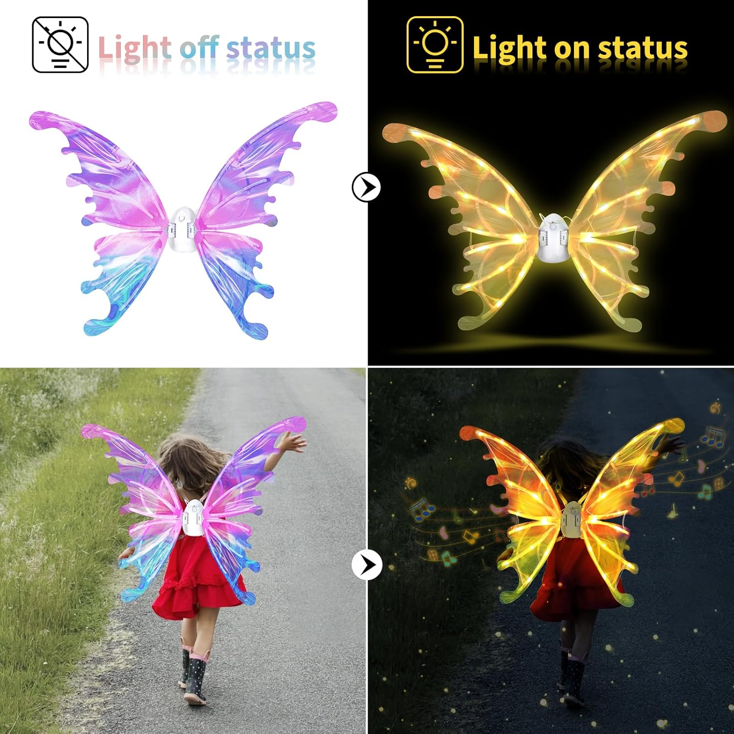 Detalle 1 de maysida Electric Fairy Wings LED light-up wings for girls ๐งโ