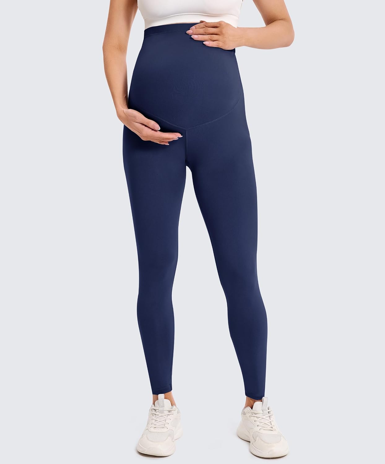 Detalle de VALANDY Creamlush 2 Pack Women’s Maternity Leggings (Over the Belly) for Workout, Yoga & Everyday Wear