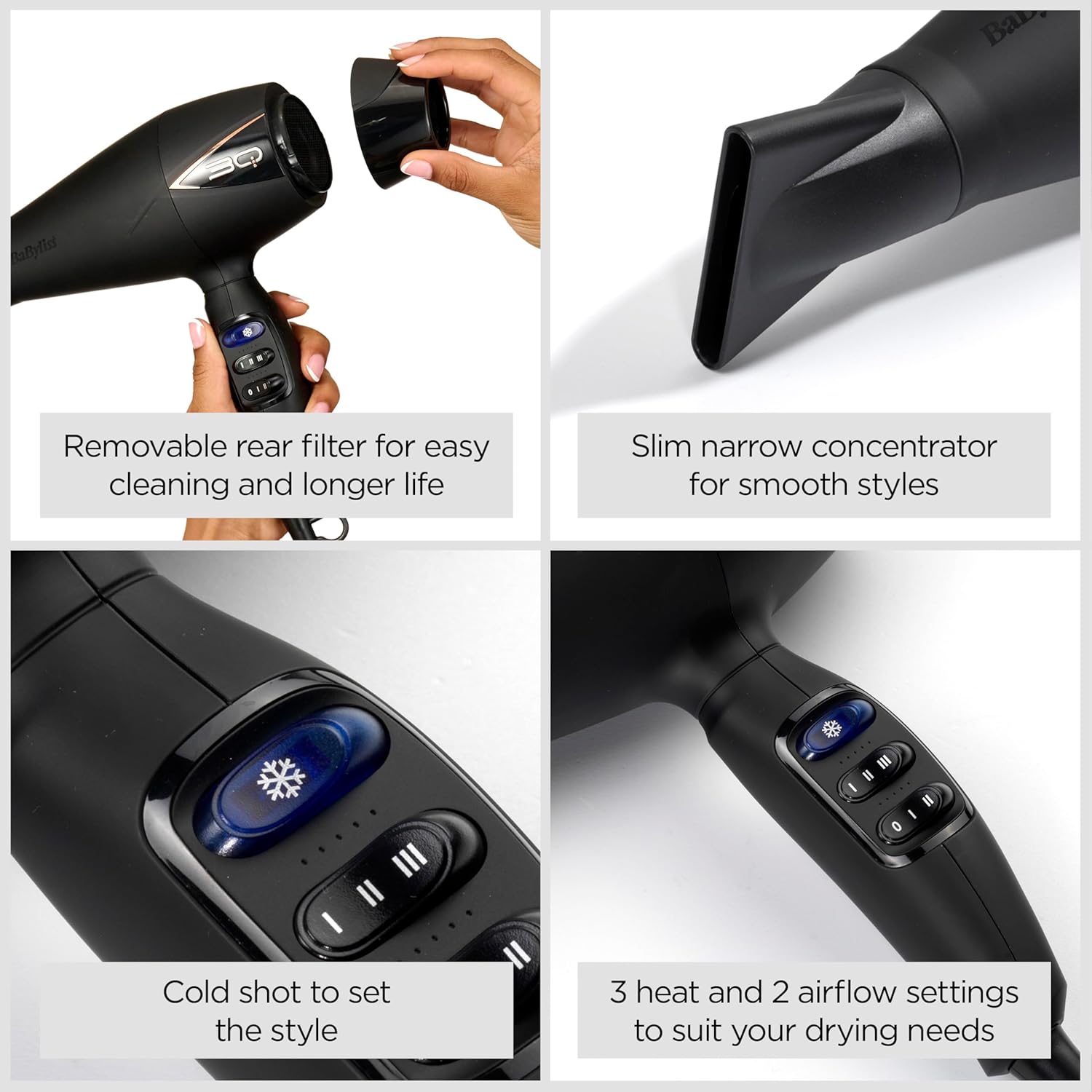 Thumbnail 2 de BaByliss Professional 3Q Hair Dryer 5665U (2200W) – ultra-lightweight 3 heat & 2 speed with ionic frizz control