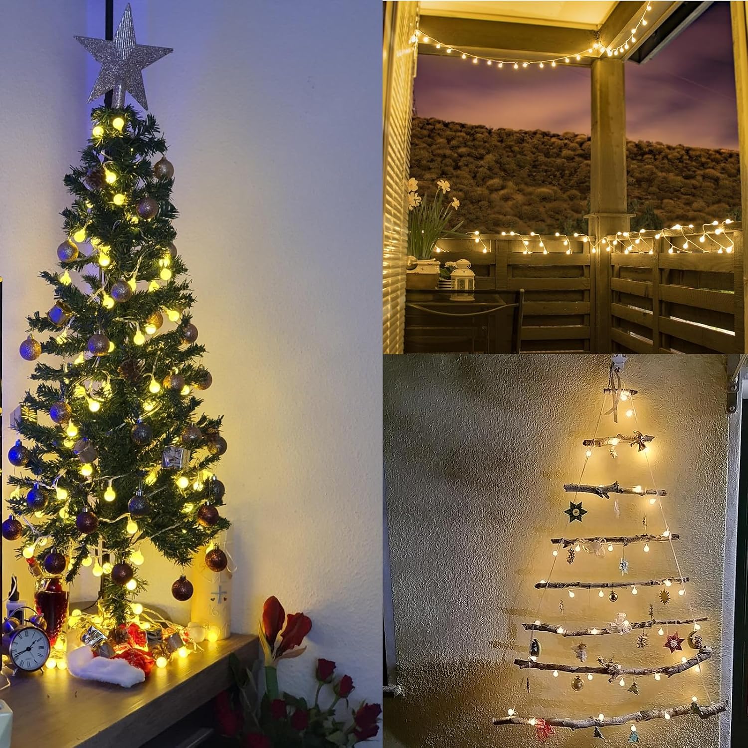 Thumbnail 3 de A.bigwhale 30 LED Lichterkette Batterie - Warmweiß, 3 m, für Balkon und Garten