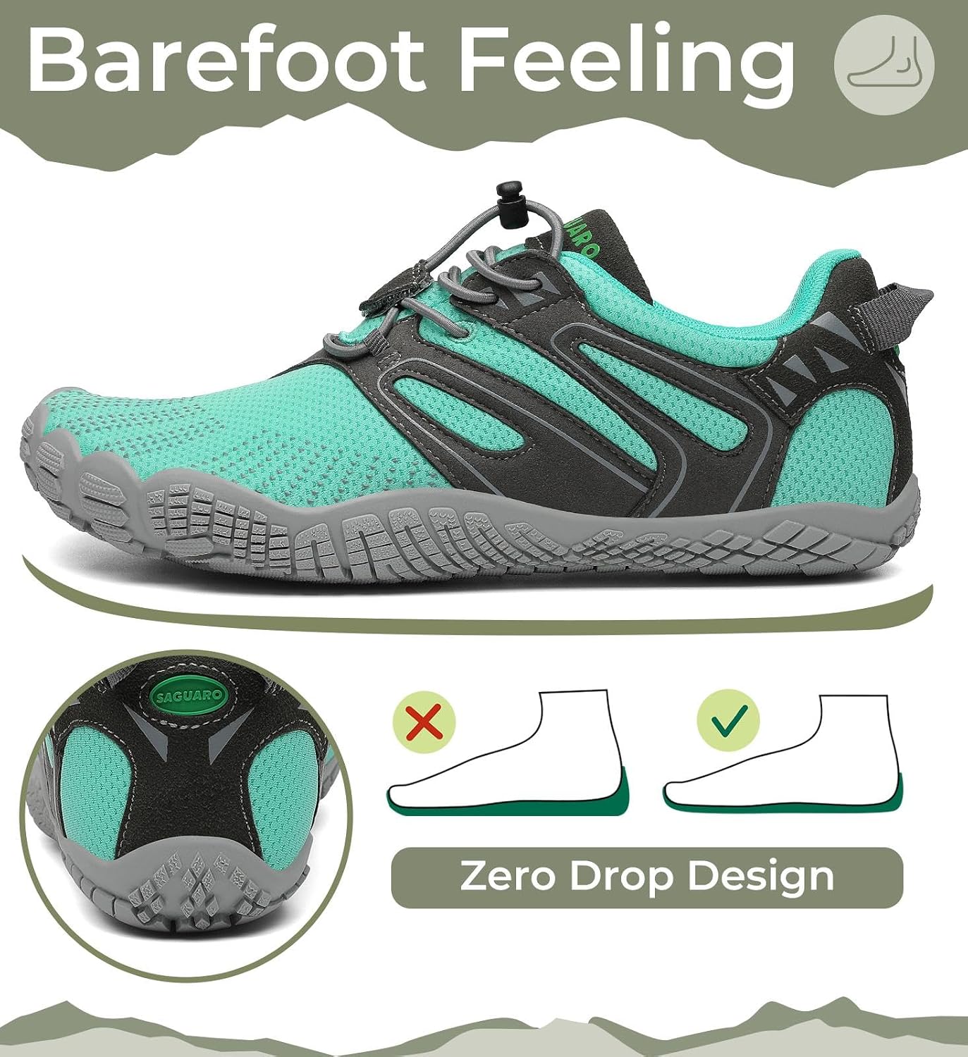 Detalle de SAGUARO Scarpe barefoot trail trekking uomo