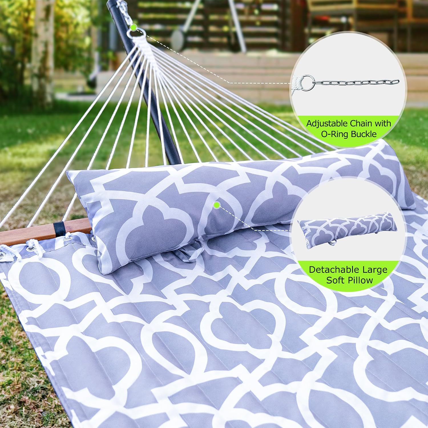 Detalle de ANAGOO Double Hammock with Stand, 500-lb Capacity