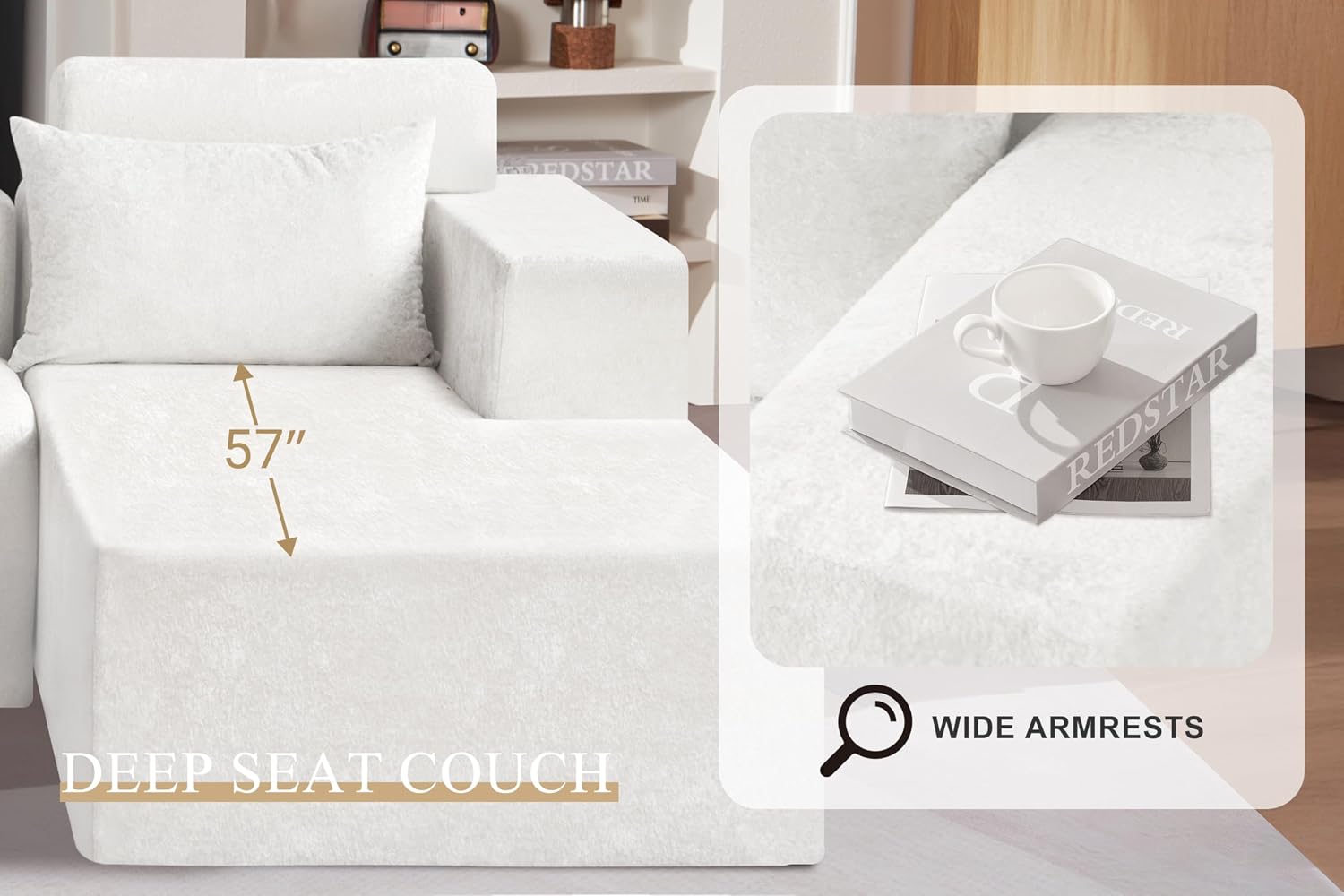 Detalle 1 de HABUTWAY L-Shaped Sectional Sofa 105-inch
