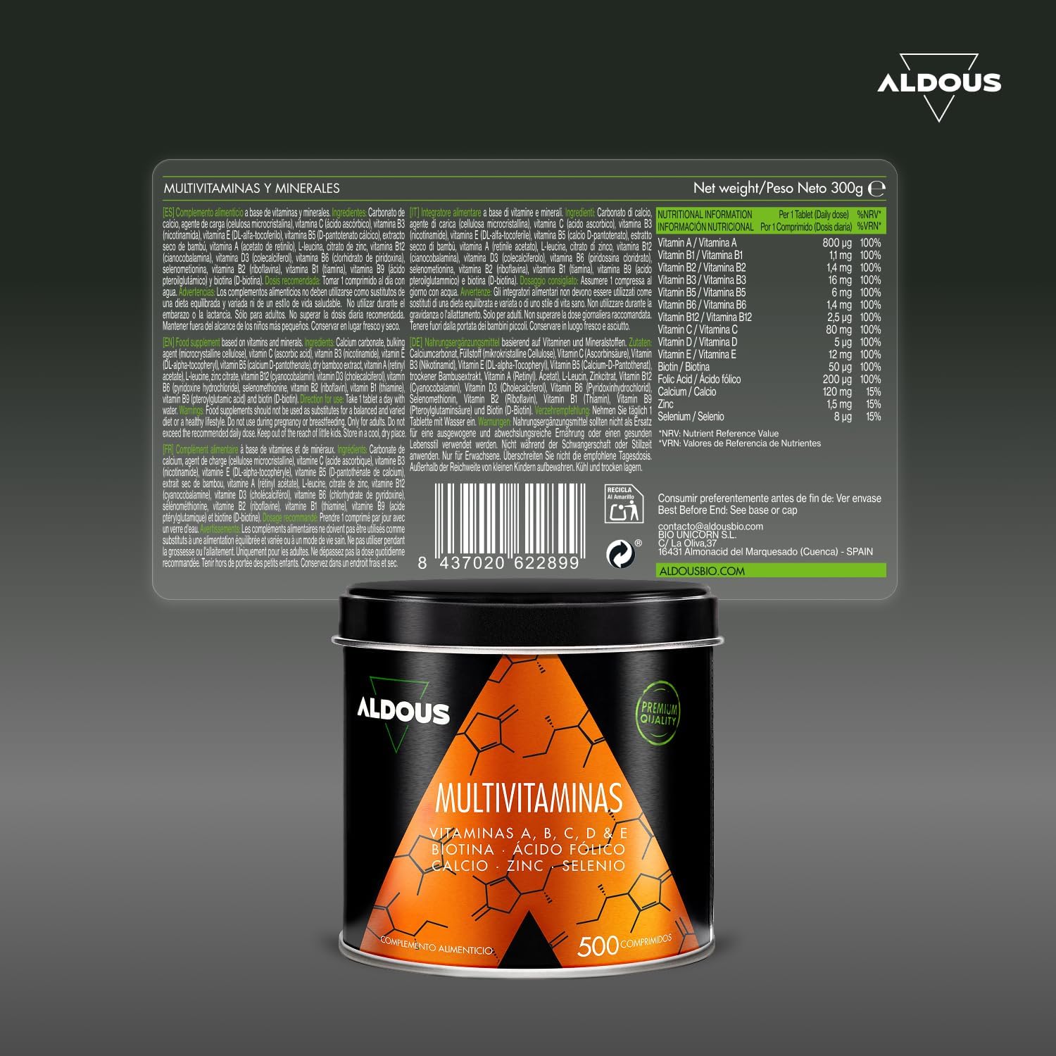 Thumbnail 5 de ALDOUS Multivitamínico 500 comprimidos