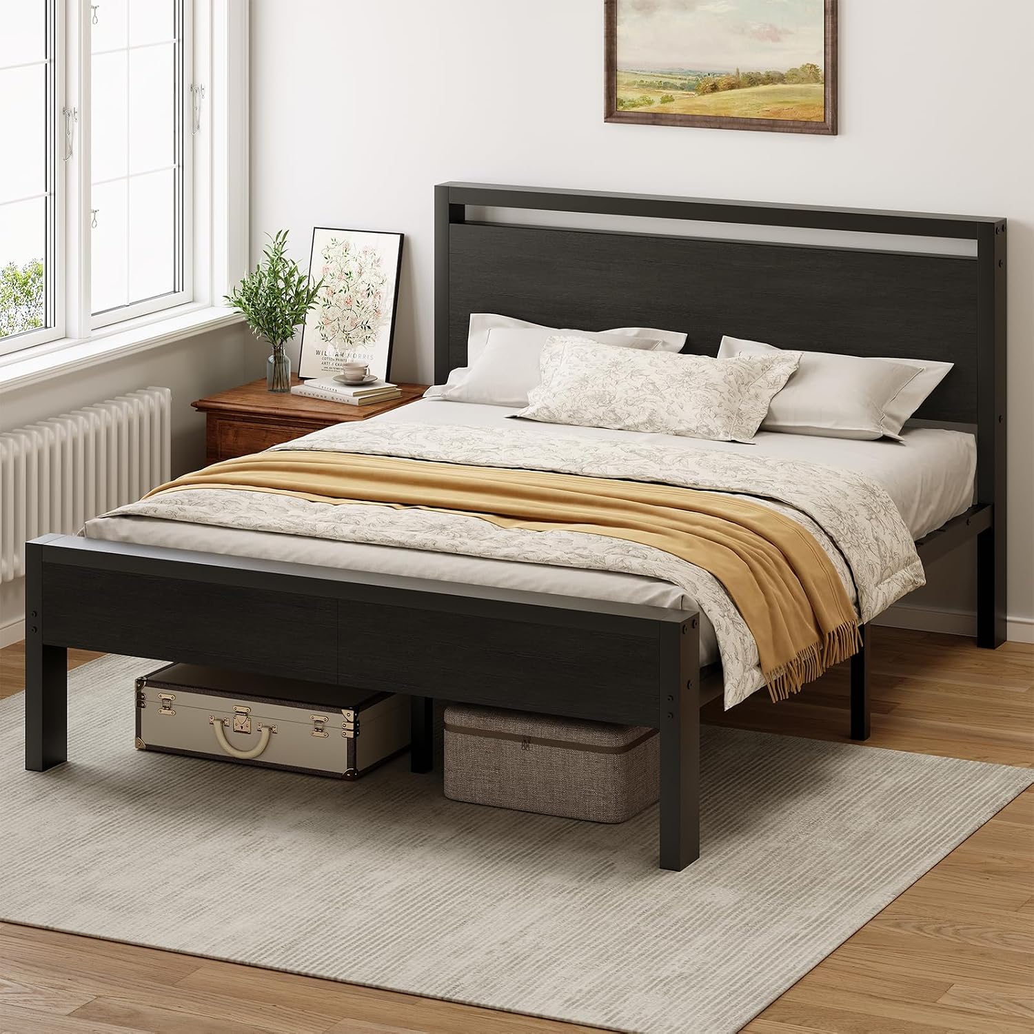 Detalle de Sweetcrispy Queen Bed Frame, 14-Inch Clearance