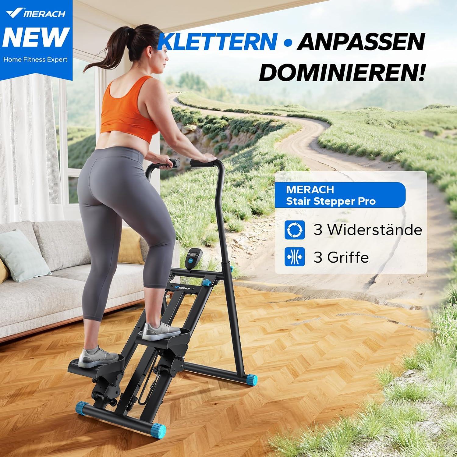 Detalle 2 de MERACH 2025 Stair Stepper Pro 3 Stufen đ