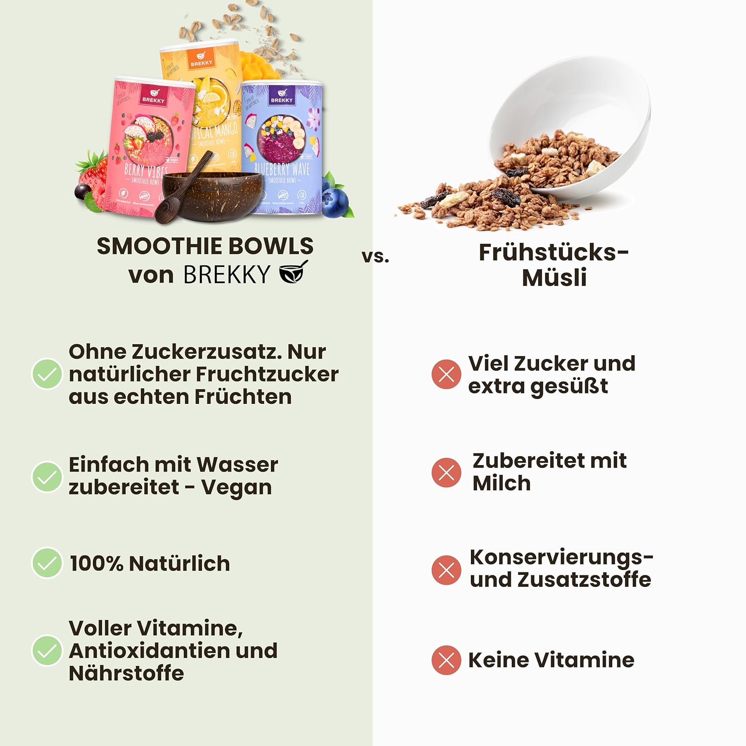 Thumbnail 4 de BREKKY Vanille Matcha Smoothie Bowl – vegan, 100% natürlich, ohne Zuckerzusatz